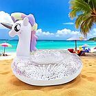 Круг надувний Єдиноріг білий із блискітками 70 см SW-10, фото 4