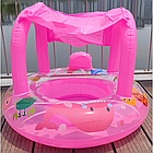 Дитячий надувний круг з козирком "Кит" 70 см, рожевий/ Круг для плавання/ Круг надувний для дітей, фото 2