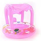 Дитячий надувний круг з козирком "Кит" 70 см, рожевий/ Круг для плавання/ Круг надувний для дітей, фото 3