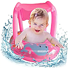 Дитячий надувний круг з козирком "Кит" 70 см, рожевий/ Круг для плавання/ Круг надувний для дітей, фото 6