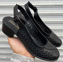 Босоніжки на підборах шкіряні від виробника модель ЛОН25-25-1