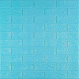 Самоклейна 3D панель під бірюзову цеглу 700x770, фото 4