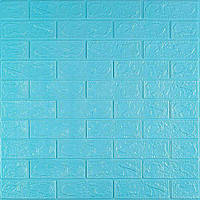 Самоклейна 3D панель під бірюзову цеглу 700x770×5мм