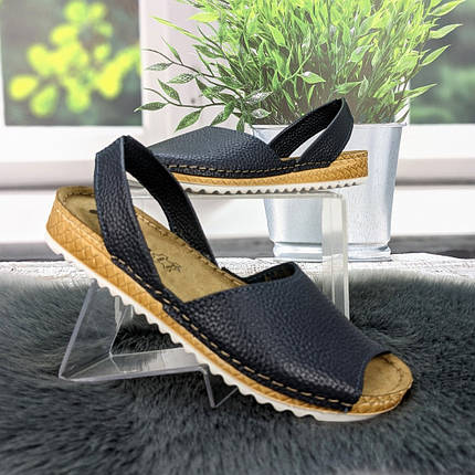 Босоніжки жіночі Inblu темно-сині шкіряні 4513, фото 1