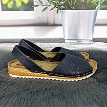 Босоніжки жіночі Inblu темно-сині шкіряні 4513, фото 3