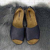 Босоніжки жіночі Inblu темно-сині шкіряні 4513, фото 4