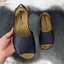 Босоніжки жіночі Inblu темно-сині шкіряні 4513, фото 5