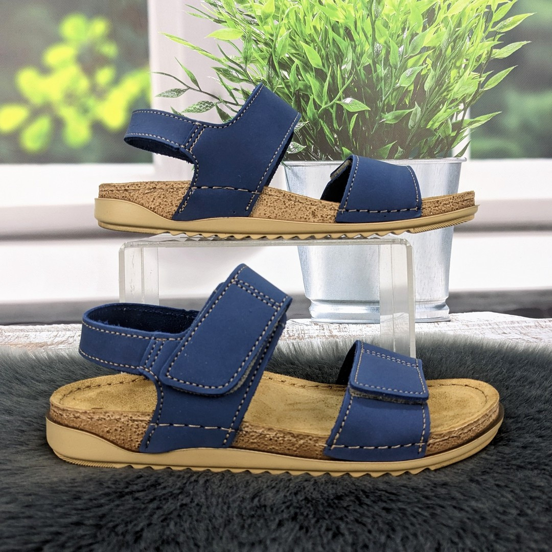 Босоніжки жіночі Inblu темно-сині на липучках 4905