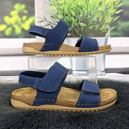 Босоніжки жіночі Inblu темно-сині на липучках 4905, фото 1