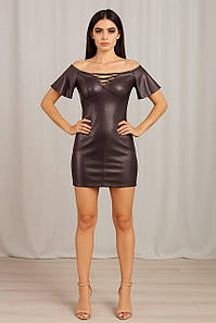 Сукня Poliit замш з блиском баклажан, розмір 36