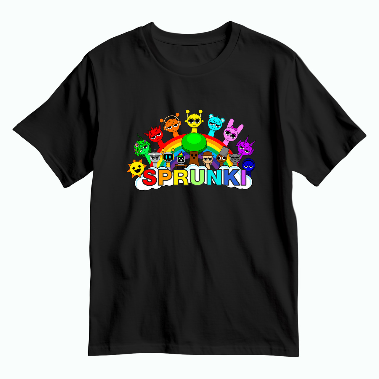 Дитяча футболка Веселка Sprunki / Спрункі, чорна, фото 1
