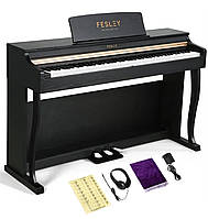 Цифрове піаніно Fesley FEP1000 BK (стойка, 3 педалі, пюпітр, навушники, чохол). Поліфонія 256 голосів