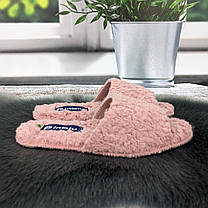 Тапочки жіночі кімнатні Inblu рожеві хутряні на фетрової підошві 4303, фото 4