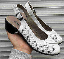 Босоніжки на підборах шкіряні від виробника модель ЛОН25-25