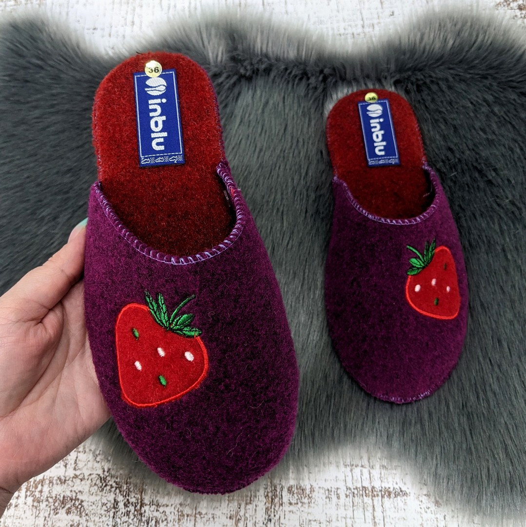 Капці жіночі кімнатні Inblu сливові фетрові для ламінату 4547