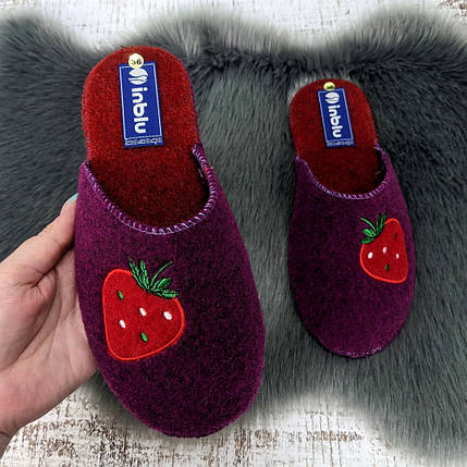 Капці жіночі кімнатні Inblu сливові фетрові для ламінату 4547, фото 1