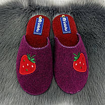 Капці жіночі кімнатні Inblu сливові фетрові для ламінату 4547, фото 2