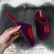 Капці жіночі кімнатні Inblu сливові фетрові для ламінату 4547, фото 3