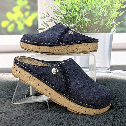 Тапочки домашні жіночі Inblu темно-сині фетрові 4684, фото 1