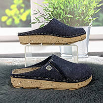 Тапочки домашні жіночі Inblu темно-сині фетрові 4684, фото 2