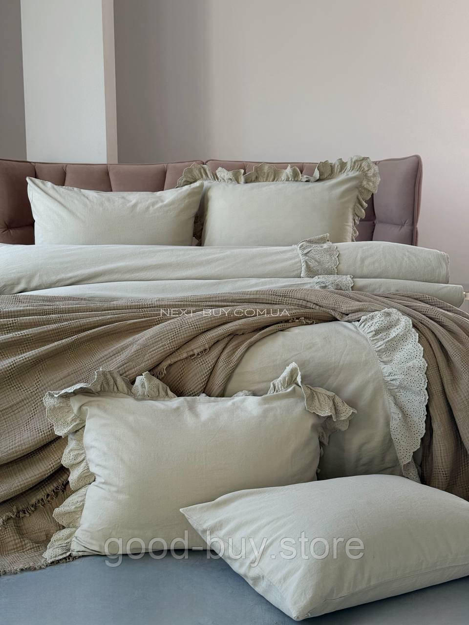 Постільна білизна Romantica yesil євро 200х220 jacquard
