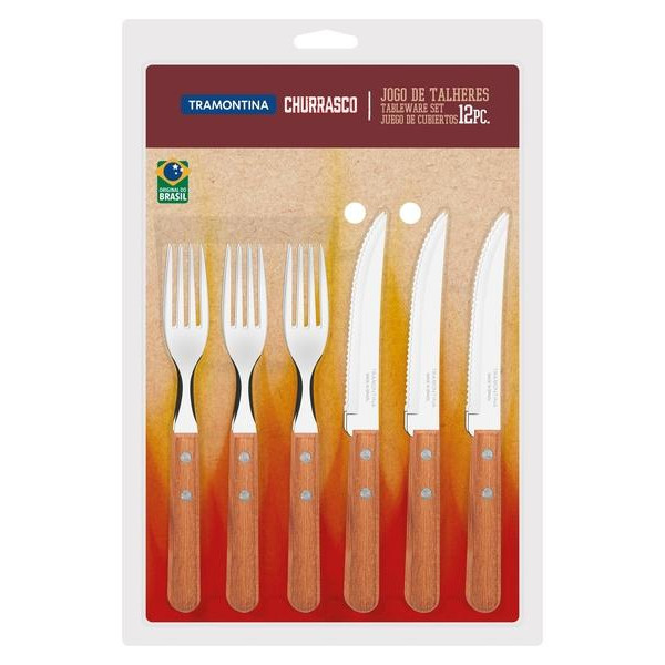Барбекю TRAMONTINA Barbecue набір Churrasco 12 предм., інд.бл (22399/030) Набір приладів для гриля TRAMONTINA Barbecue Dynamic, 12