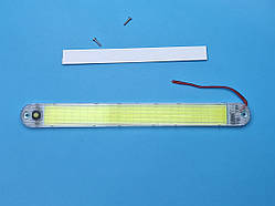 LED плафон салону універсальний HC-COB-280*30 12-24V COB 336 chips WHITE із вимикачем. 280х30х10 мм