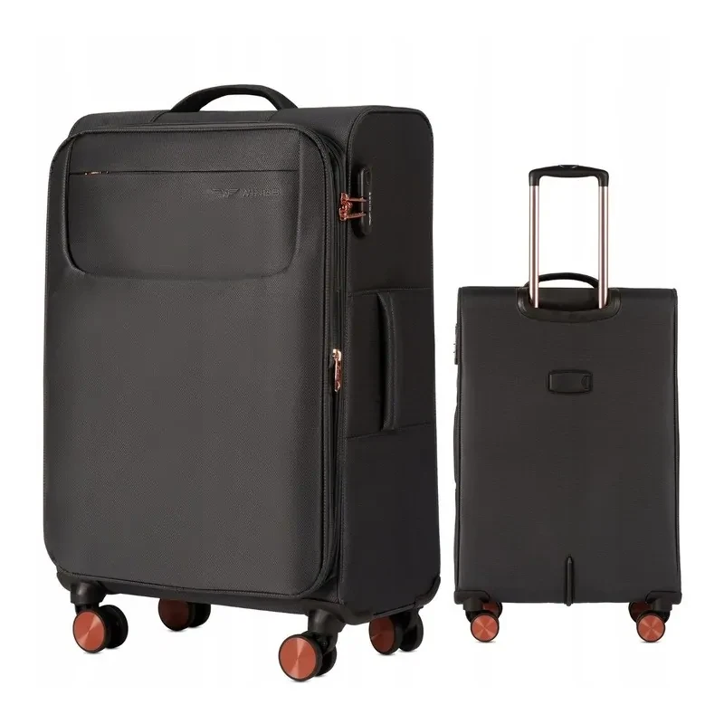 Середня тканинна валіза Wings TERN М на колесах 65 л з функцією розширення, висувна ручка, поліестер сірий, фото 1