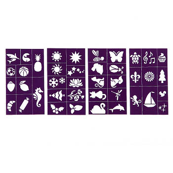 Трафарети для гриму "Sea & Nature" глітер тату / блиск тату - TRF-02