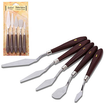 Мастихіни художні для текстурного та рельєфного живопису - нержавіюча сталь - 5 штук