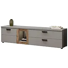 Тумба під ТВ у вітальню 1Д2Ш Модена шиншила сіра/дуб флагшток Сокме