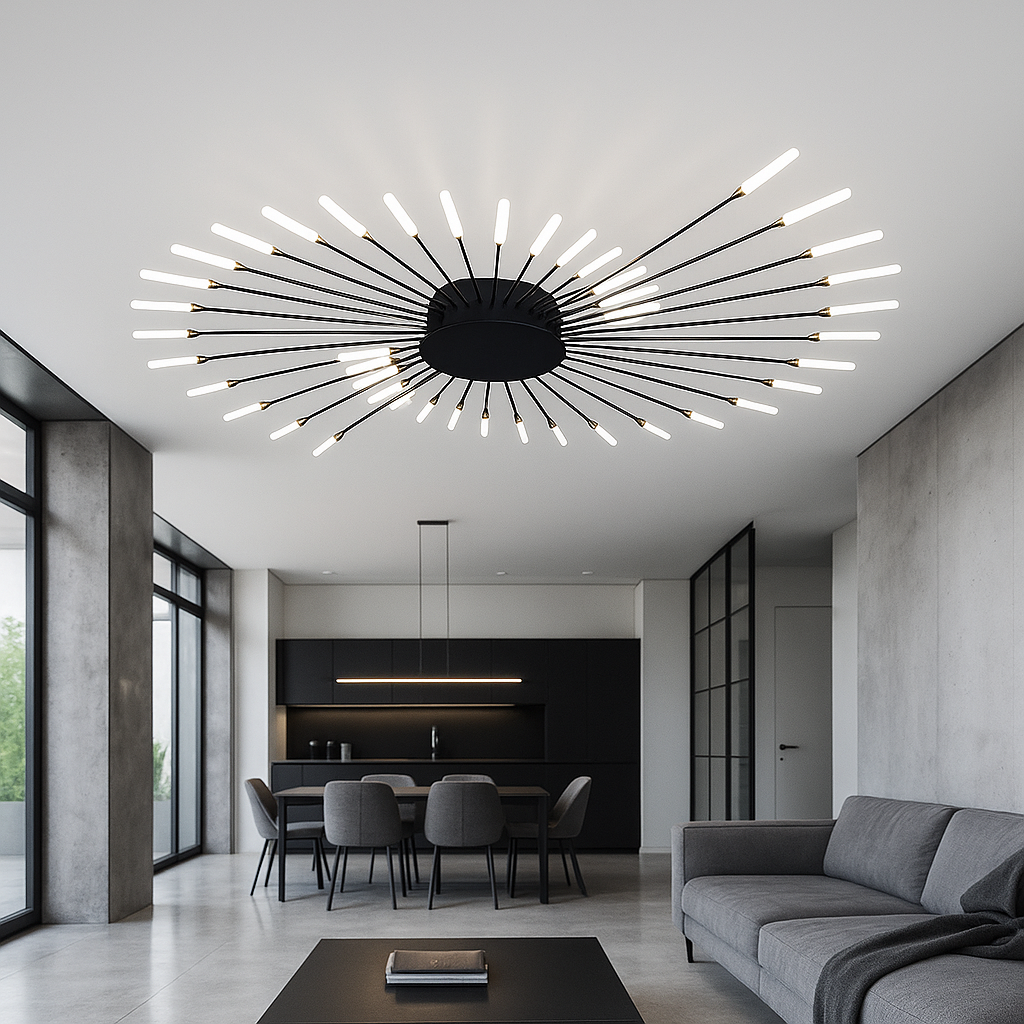 Лед люстра на 42 проміня Artlight 52W до 30 м² колір Чорний 5251/42BK