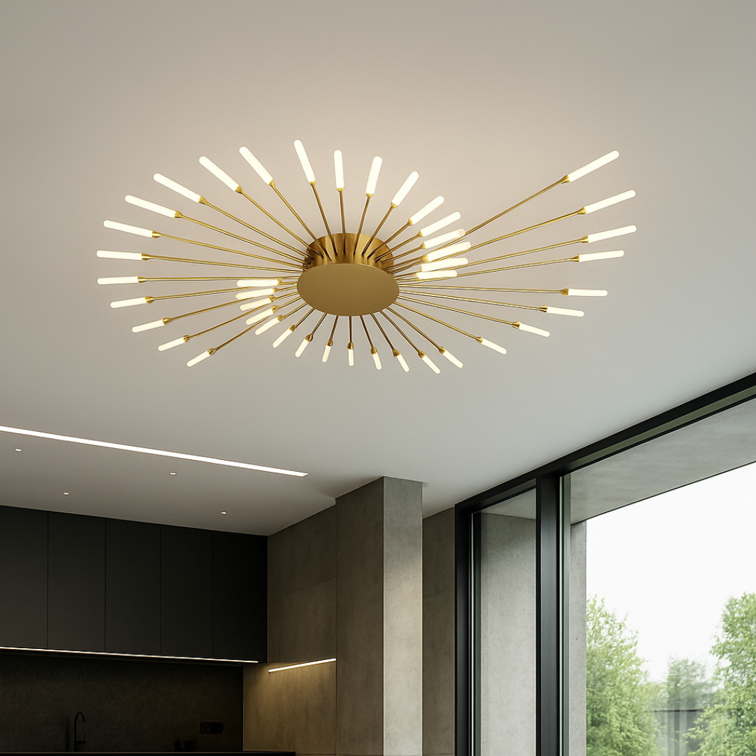 Люстра Лед припотолочная Artlight 52W до 30 м² колір Золотистий 5251/42GD