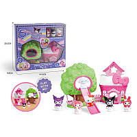 Набір героїв для дітей -  герої, фігурки, дерево, будинок, гірка, аксесуари, двері та вікна відчиняються, пальчиковий театр KLM