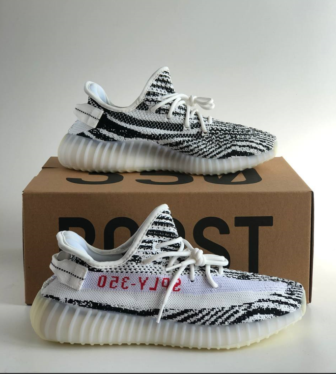Чоловічі кросівки Adidas Yeezy Boost 350 v2 zebra Адідас Ізі Буст В2 Зебра чорно-білі літо, фото 1