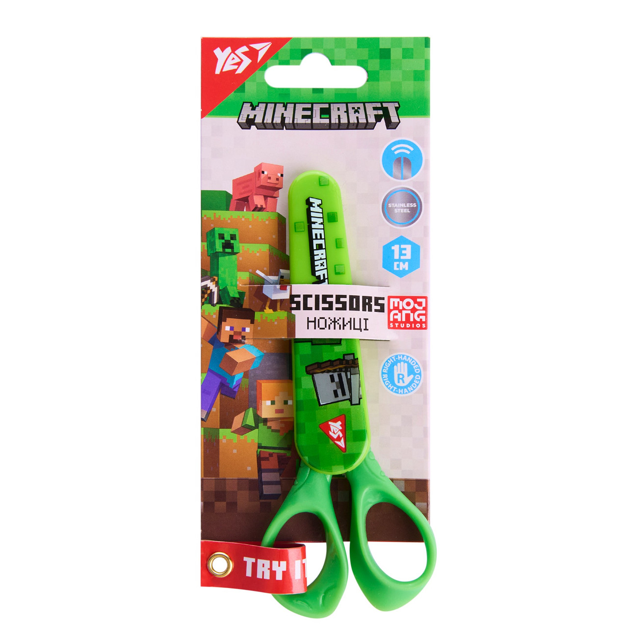Ножиці дитячі YES Minecraft 13 см у футлярі, фото 1