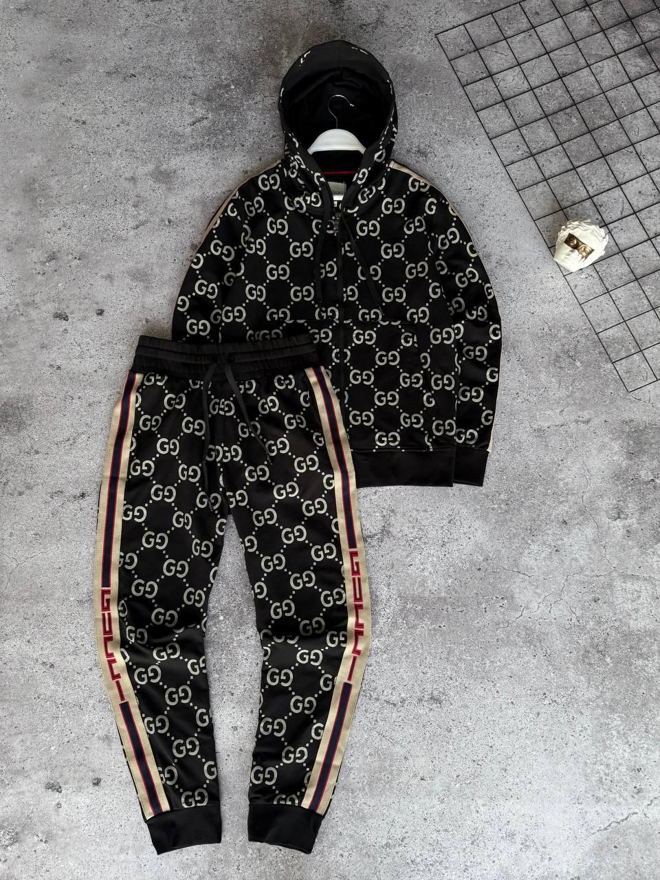 Чоловічий спортивний костюм Gucci M2532 чорний, фото 1