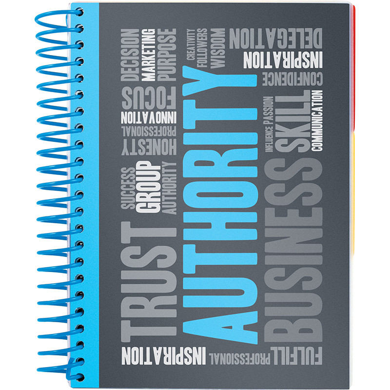 Блокнот з розділювачами А5 120 арк спіраль бік клітинка блакитний, фото 1