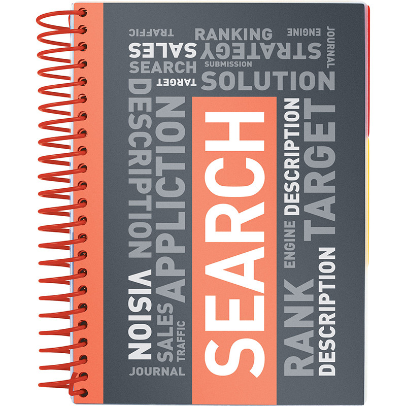 Блокнот з розділювачами А5 120 арк спіраль бік клітинка червоний, фото 1