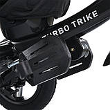 🧡Дитячий триколісний велосипед Turbo Trike MT 1006-2 з батьківською ручкою, козирком, USB/ВТ пульт, Графіт, фото 7