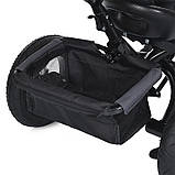 🧡Дитячий триколісний велосипед Turbo Trike MT 1006-2 з батьківською ручкою, козирком, USB/ВТ пульт, Графіт, фото 8