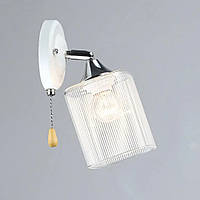 Бра настінне Valeso з мотузковим вимикачем під одну лампу Е27 біле/хром IP20 N6605/1W