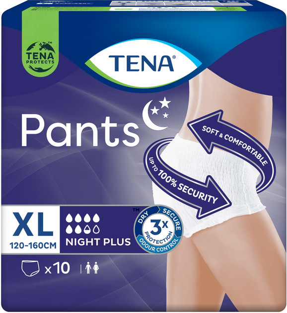 Підгузники труси для дорослих  Tena Pants Nightl Extra Large 10 шт. 7 крап.