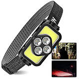 Налобний ліхтар - Світлодіодний налобний ліхтар Білий/Червоний - Надпотужний акумулятор із 6 режимами, фото 7