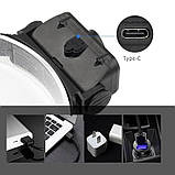 Налобний ліхтар - Світлодіодний налобний ліхтар Білий/Червоний - Надпотужний акумулятор із 6 режимами, фото 9