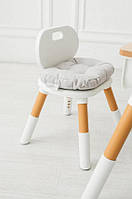 Подушка на стільчик мультиплей мультивуд котон грей, овальна ДхШхВ: 28х5х21 см