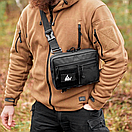 Чоловіча сумка тактична месенджер SAS чорна через плече з водовідштовхувальної тканини, фото 2