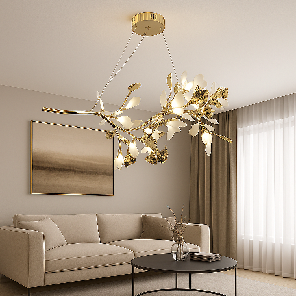 Люстра дизайнерська Branch Gold біло-золотий дизайн 90 см (7161/9PL), фото 1