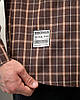 Рубашка оверсайз DOBERMAN клітинка коричнева ПП7660, фото 6