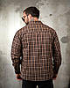 Рубашка оверсайз DOBERMAN клітинка коричнева ПП7660, фото 8